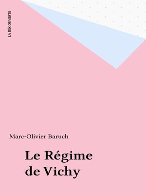 cover image of Le Régime de Vichy